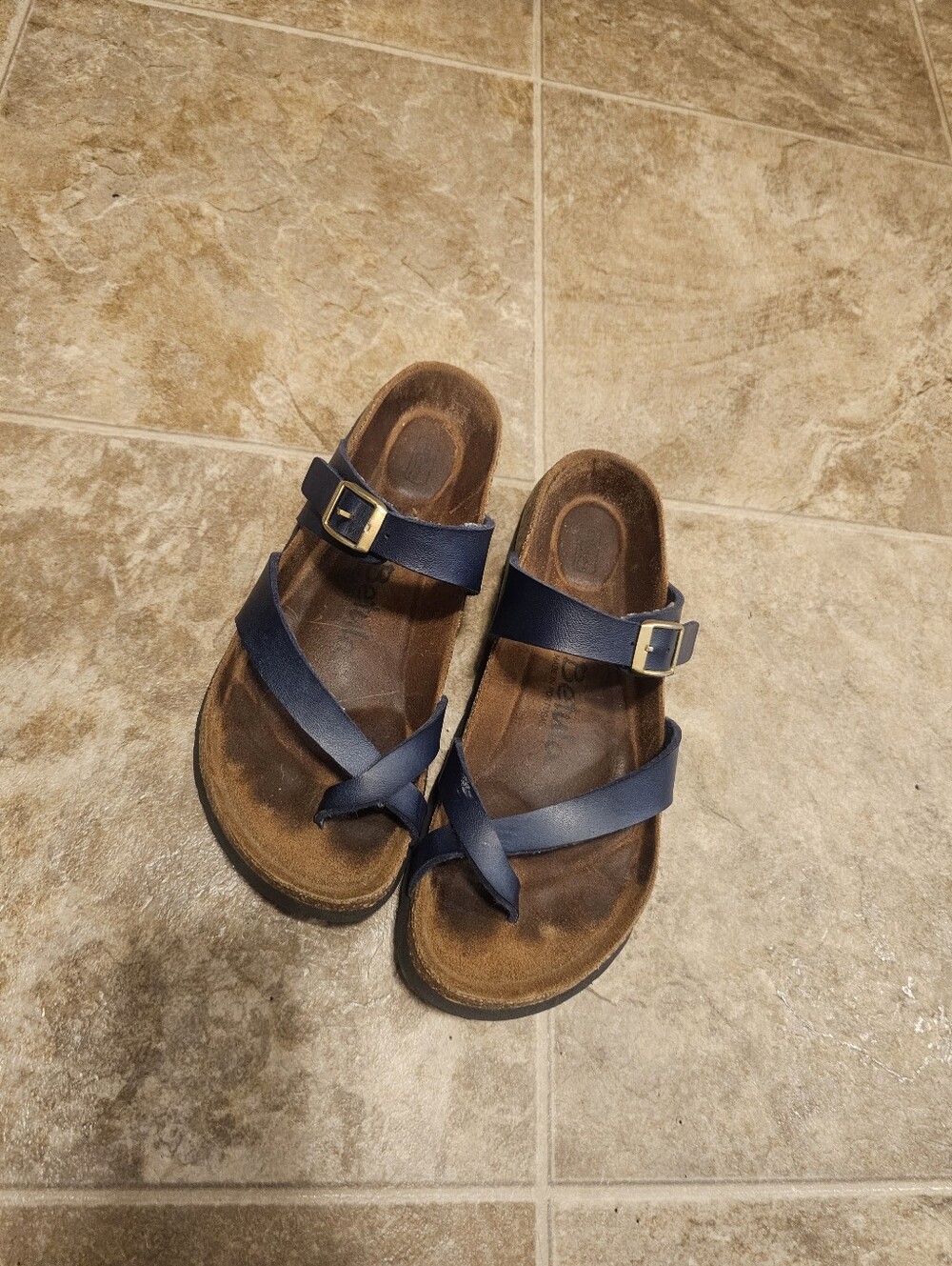 Betula Women’s Navy Blue Strappy Toe-Loop Sandals